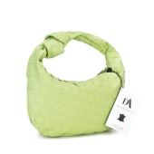 Geanta mica de mana, model impletit, din piele naturala DiAmanti Firenze Verde Neon